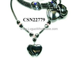 Cat's Eye Opal Hematite Heart Eagle Pendant Beads Chain Choker Fashion Women Necklace